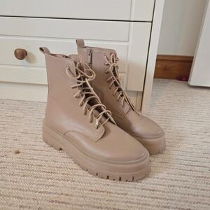 Stradivarius Tan Ankle Boots